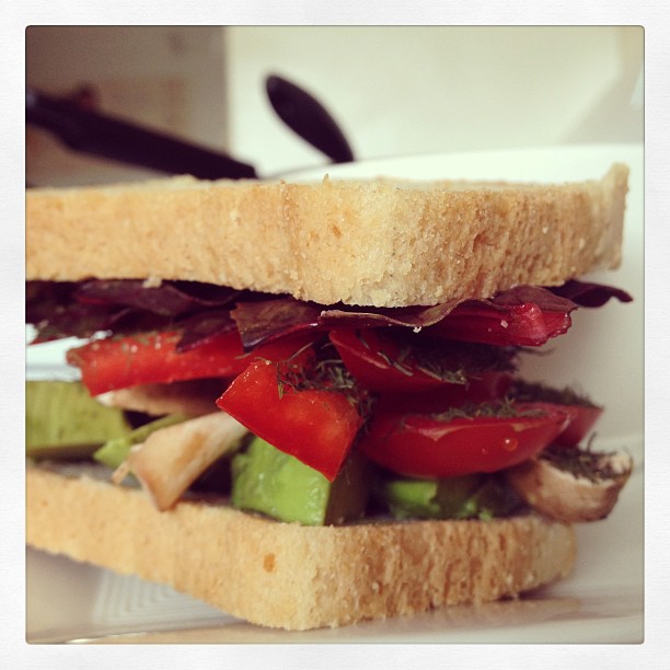 #veggiesandwich #prettycolors #totallygonnafallapart" 